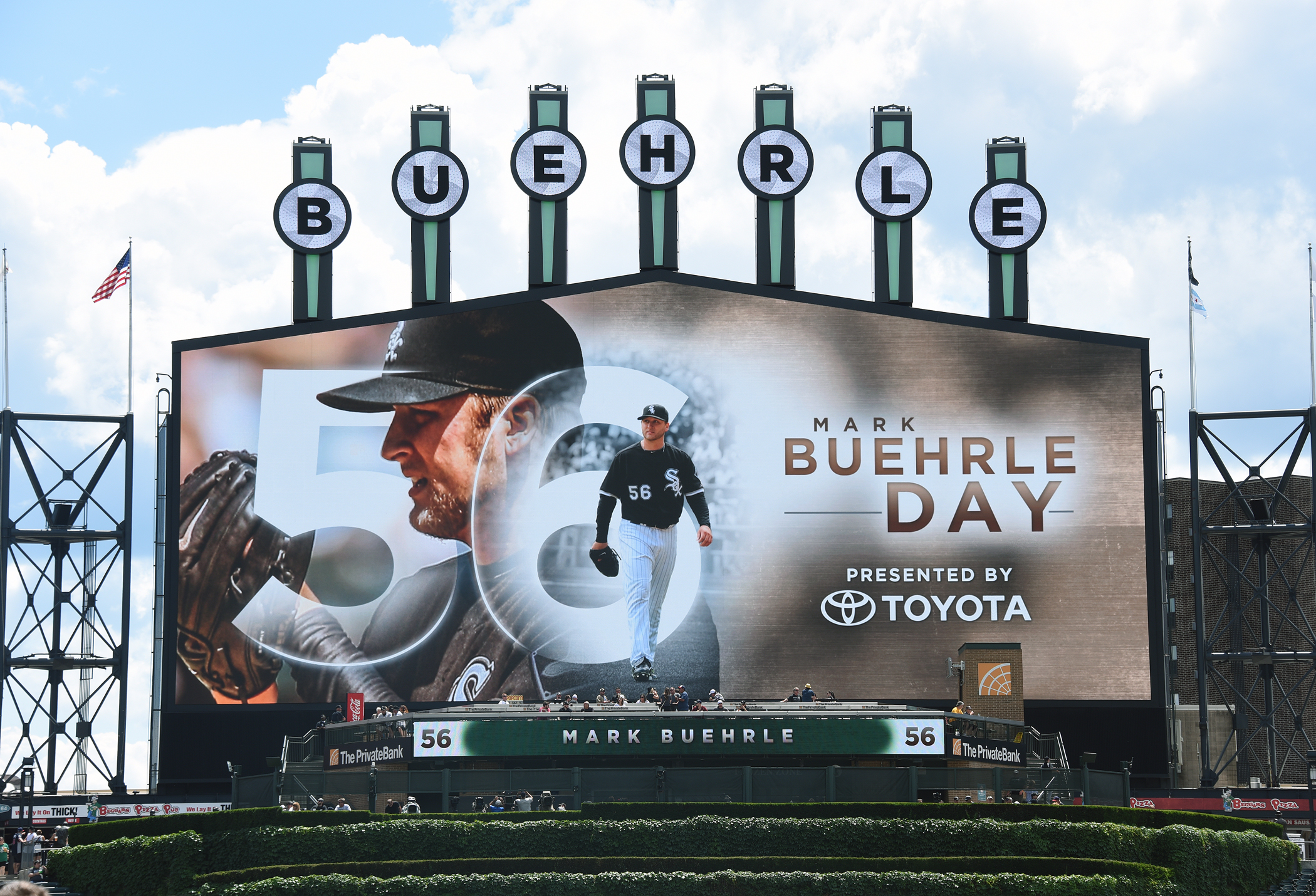 White Sox retire former star pitcher Buehrle's No. 56 jersey