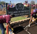 Hundreds of volunteers build a new playground in Maywood