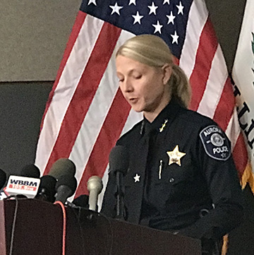 aurora police ziman kristen chief saturday officers recovering intern victims shooting include student chronicle mccarthy addressing feb jack