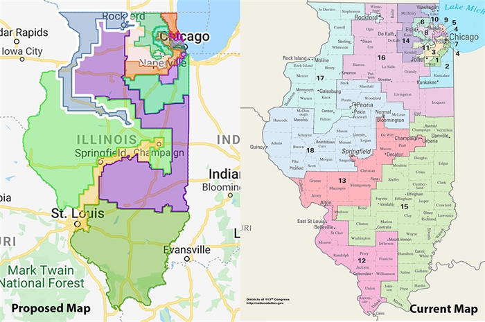 Democrats Release Draft Congressional Maps Chronicle Media ILLINOIS 102021 Congressional Maps PHOTO