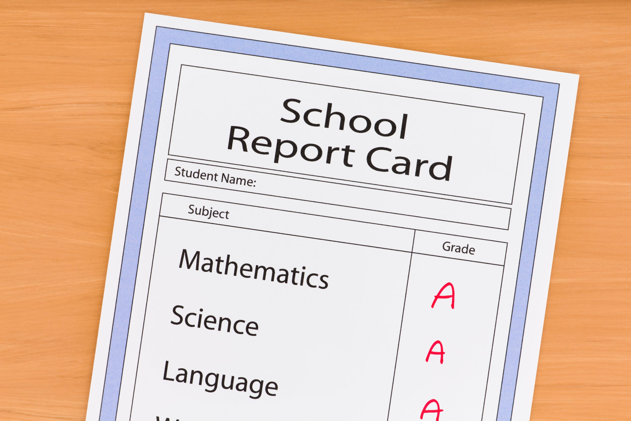 Vanessa Sparks Report Card